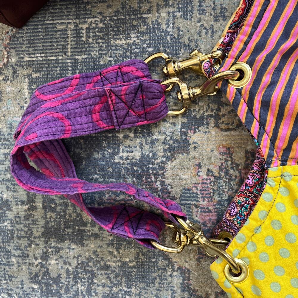 Bucket Bag Patchwork Brightly Colored Boho Large - image 3